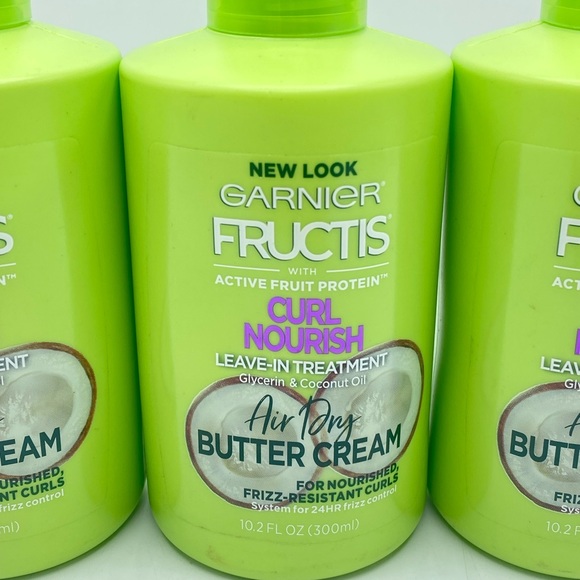 3 Garnier Fructis Curl Nourish Leave-in Treatment Air Dry Butter Cream 10oz Each - Picture 3 of 4